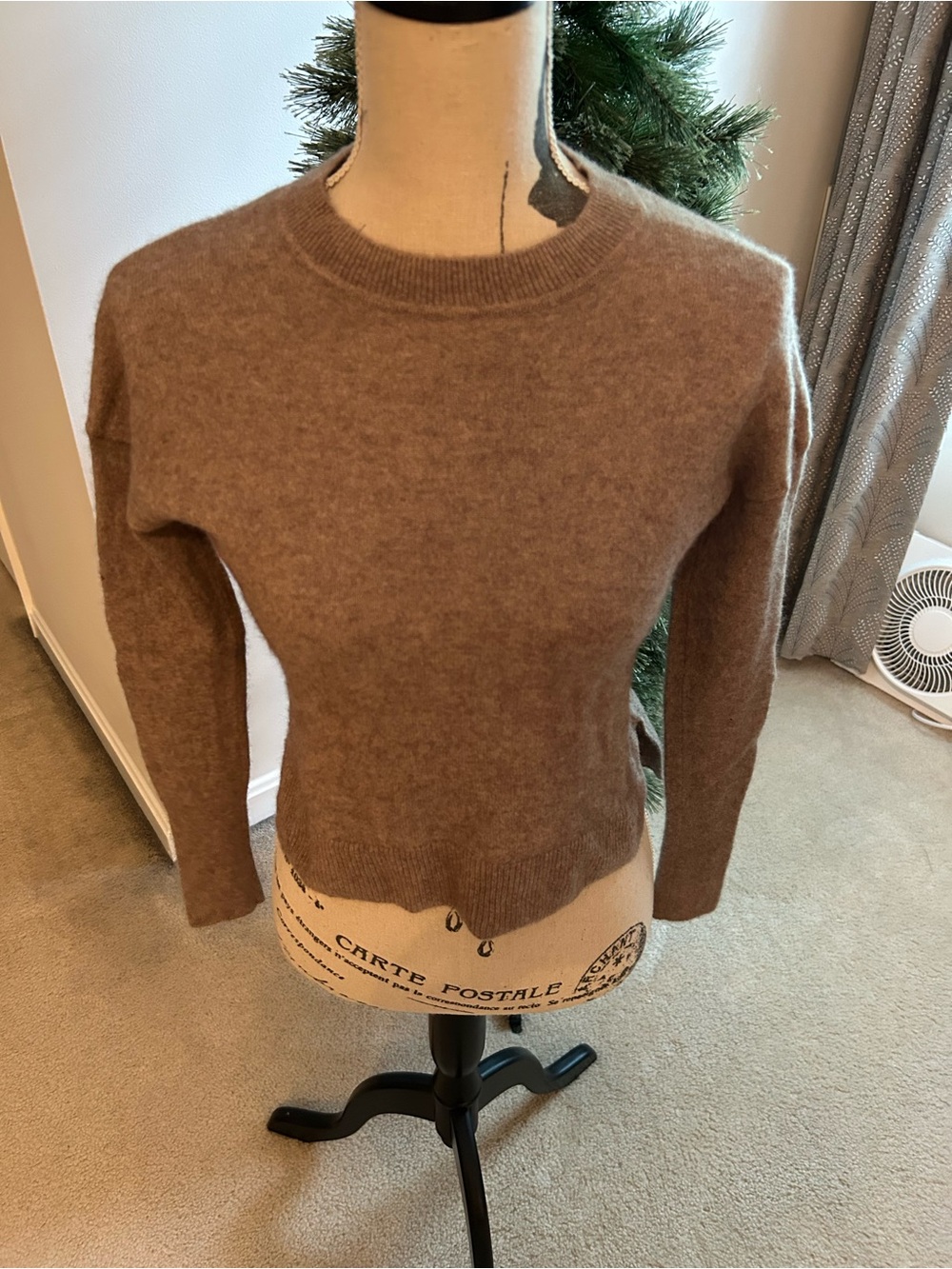 Tahari Soft Brown Crewneck Sweater